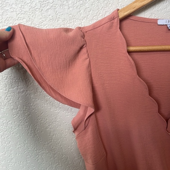 Iris Scalloped Blouse Peplum Top Pink size Medium - Picture 5 of 10